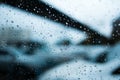 Rain drops on the window glass, water on mirror, selective focus Royalty Free Stock Photo