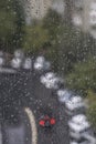 Rain drops on window pane Royalty Free Stock Photo