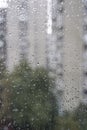 Rain drops on window pane Royalty Free Stock Photo