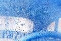 Rain drops on window weather water on the background.