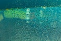 Rain drops on window weather water on the background. Royalty Free Stock Photo