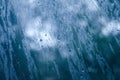 Rain drops on a windowpane in cloudy weather Royalty Free Stock Photo