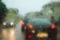 Rain drops on windshield Royalty Free Stock Photo