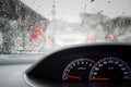 Rain drops on windshield Royalty Free Stock Photo