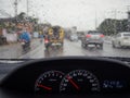 Rain drops on windshield car Royalty Free Stock Photo