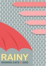 The Rain Fall On Red Umbrella Background Royalty Free Stock Photo