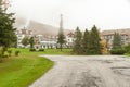 Rain falling on The Balsams resort