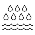 Rain flood icon, outline style