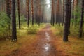 rain forest pine park path