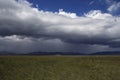 Rain front extending over the steppe.