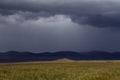 Rain front extending over the steppe.