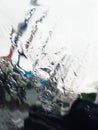 Rain glass water deformation Royalty Free Stock Photo