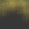 Rain Golden. Golden glitter texture on isolated background. An explosion of Golden confetti. Design element. Vector illustration.