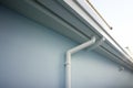 Rain gutter connect to downspout for water drainage system Royalty Free Stock Photo