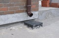 Rain gutter downspout drainage installation. Gutter Downspout