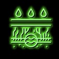 rain gutter drainage system neon glow icon illustration