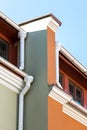 Rain gutters and drainpipes on old home Royalty Free Stock Photo