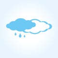 Rain icon. Abstract flat rainy weather window