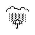 Black line icon for Rain, rainfall and weather Royalty Free Stock Photo