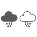 Rain icon. solid and outline