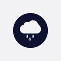 Rain icon, vector illustration. flat round icon