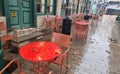 rain in ioannina city greece Royalty Free Stock Photo