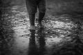 Rain legs child water puddle