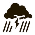 Rain Lightning Icon Vector Glyph Illustration