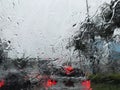 Rain makes traffic jam on work day Royalty Free Stock Photo