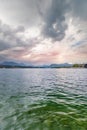 Rain on a mountain lake in Lucerne Royalty Free Stock Photo