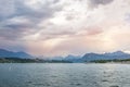 Rain on a mountain lake in Lucerne Royalty Free Stock Photo