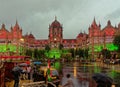 In Rain Mumbai Celebrating 73rd Independence Day of India CSMT in Tricolor Lighting