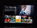 The Rain - Netflix television screen with popular series choice. Movies