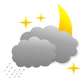 Rain by night as weather icon Royalty Free Stock Photo