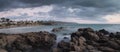 Rain over Crescent Bay beach in Laguna Beach Royalty Free Stock Photo