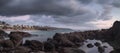 Rain over Crescent Bay beach in Laguna Beach Royalty Free Stock Photo