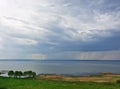 Rain over lake Royalty Free Stock Photo