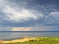 Rain over lake Royalty Free Stock Photo