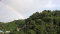Rain and rainbow in tropics. Kingstown, Saint Vincent and Grenadines