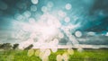 Rain Rainy Clouds Above Countryside Rural Field Landscape With Young Green Wheat Sprouts In Summer Cloudy Sunset Evening Royalty Free Stock Photo