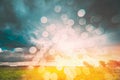 Rain Rainy Clouds Above Countryside Rural Field Landscape With Young Green Wheat Sprouts In Summer Cloudy Sunset Evening Royalty Free Stock Photo