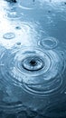 Rain Ripples Abstract Blue Water Drops Texture Royalty Free Stock Photo