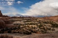 Rain Rushing Across The Rolling Rock Formations Of The Needles Royalty Free Stock Photo