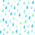 Rain seamless aquarelle pattern