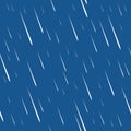 rain seamless pattern design. Blue color pouring rain texture. Repeating falling water drops background. Royalty Free Stock Photo