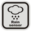 Rain sensor, business vector icon, gray and black frame