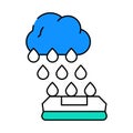 rain sensor icon color illustration