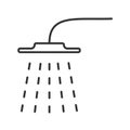 Rain shower icon. Bathroom bathing symbol. Water wash vector