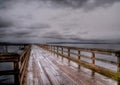 Rain on the Sidney pier Royalty Free Stock Photo