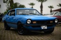Rain-Soaked Blue 1971 Ford Maverick